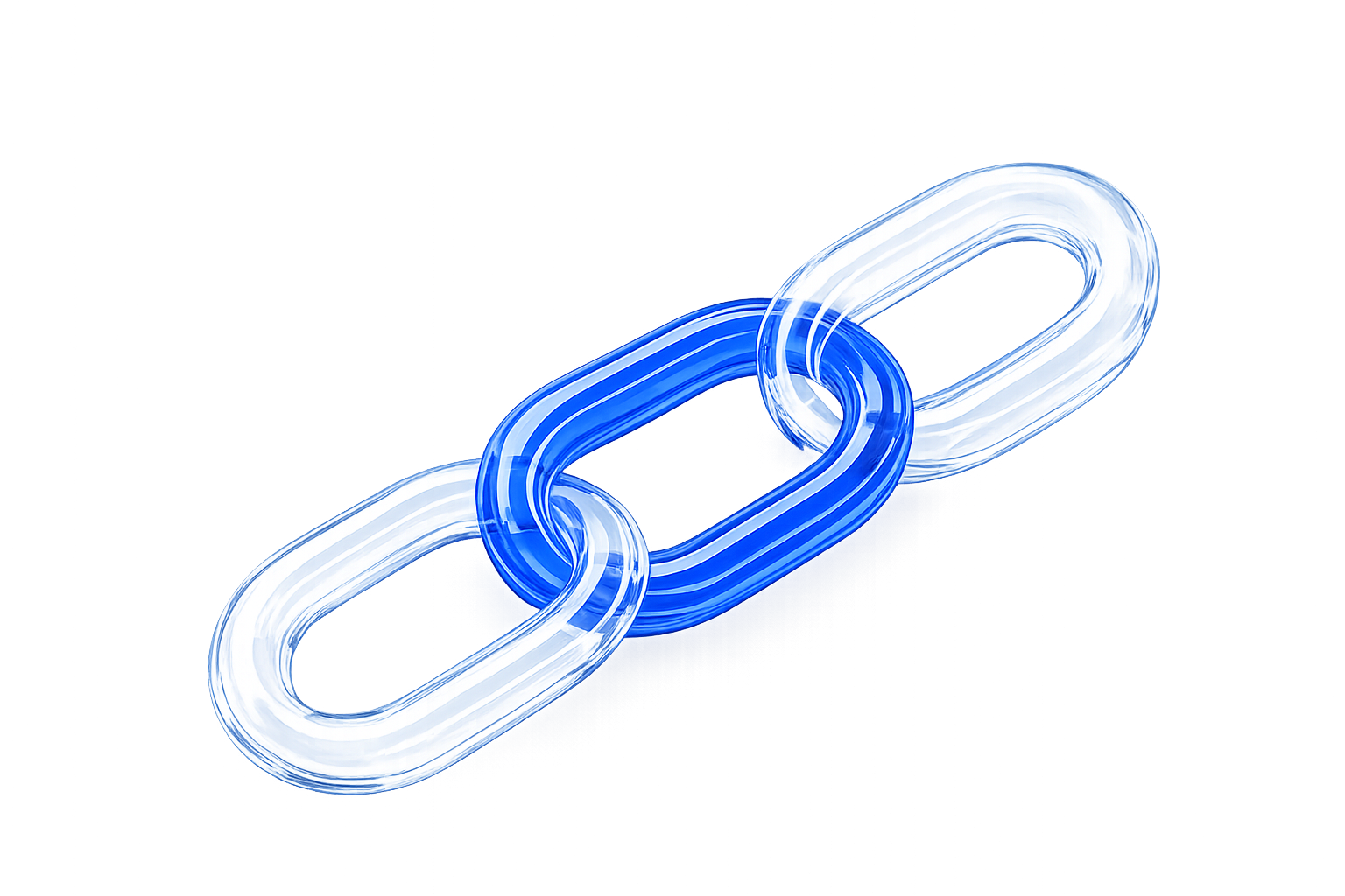 Connected business systems illustrated as a glowing chain